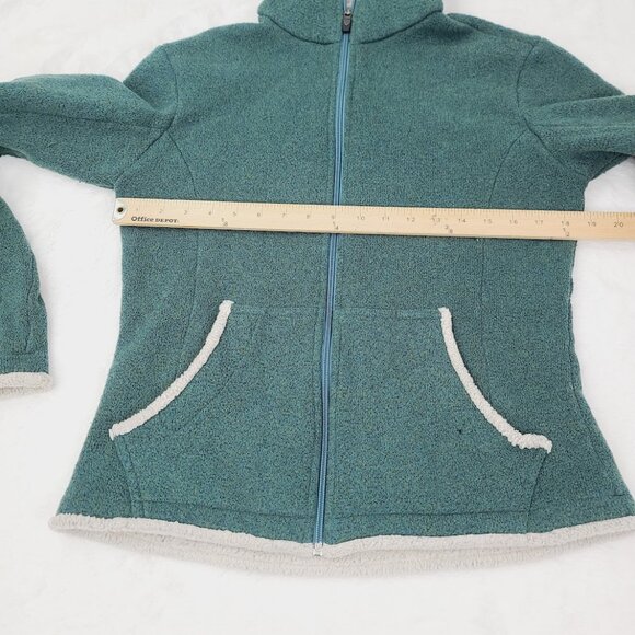 Kuhl Women's Green White Alfpaca Shop II Flight Hooded Fleece Jacket Size M - Picture 11 of 13